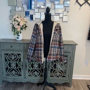 *NWOT* Plaid Sherpa-Lined Jacket